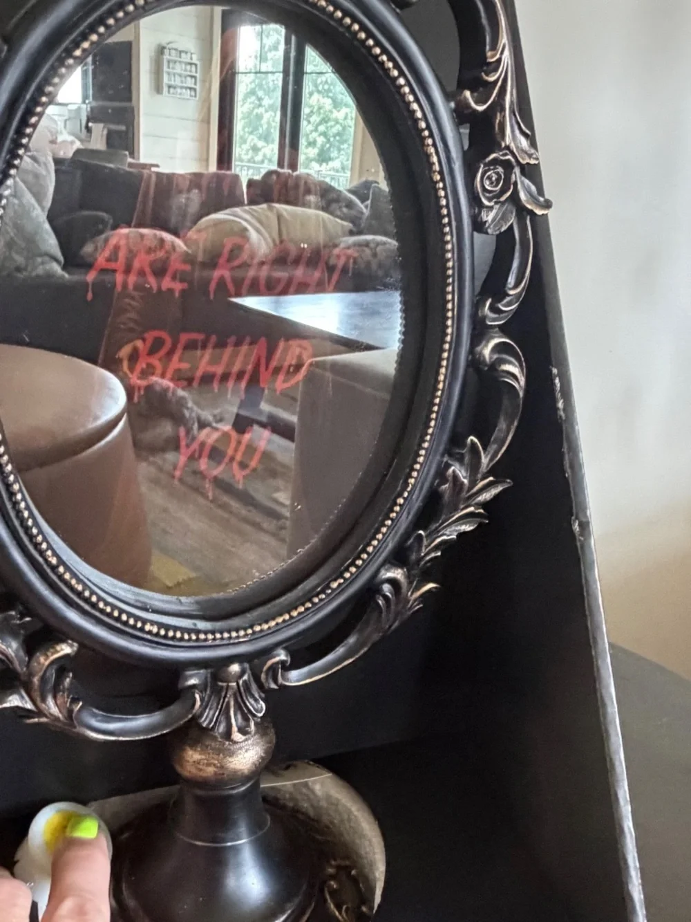 Martha Stewart LED Halloween Mirror THEY ARE RIGHT BEHIND YOU spooky ghost decor